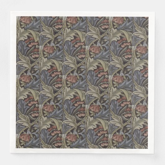 Floral Blue Pink Vintag William Morris Bluebell Serviette (Vorderseite)