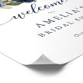 Floral Blue Pumpkin Brautparty Begrüßungszeichen Poster (Ecke)