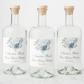 Floral Blue Spanish Wedding Alkoholflaschenetikett (Flaschen)