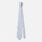 Floral blue toile de jouy neck tie krawatte (Vorderseite)
