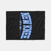 Floral Blue Toile New Knee New Me Knee Surgery Rec Fleecedecke (Vorderseite (Horizontal))