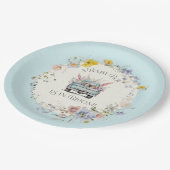 Floral Blue Truck Baby Boy in Bloom Paper Teller (Schrägansicht)