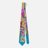 Floral Blue Vase Necktie Krawatte (Vorderseite)