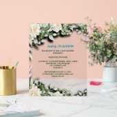 Floral Blue Watercolor Theme Acrylschild (Hochzeit)