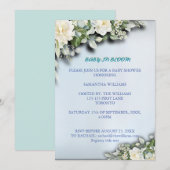 Floral Blue Watercolor Theme Einladung (Vorne/Hinten)