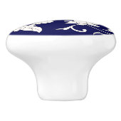 Floral Blue & White Chinoiserie Keramikknauf (Seitenansicht)