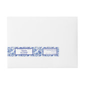 Floral Blue White Cosmetics JAR Etikett 1 x 7,25 Rundum-Adressaufkleber (Vorderseite)