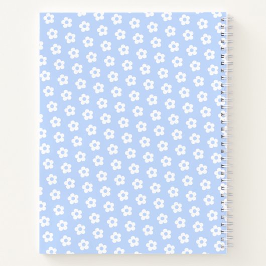 Floral Blue White Daisy Pattern School Notizblock (Rückseite)