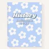 Floral Blue White Daisy Pattern School Notizblock (Vorderseite)