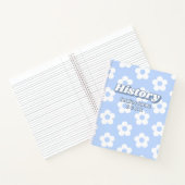 Floral Blue White Daisy Pattern School Notizblock (Innenseite)