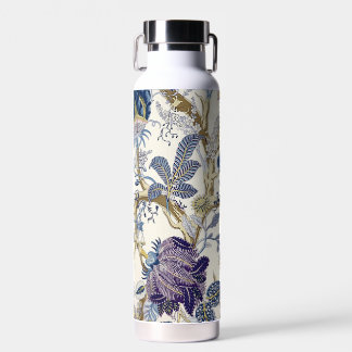 Floral Blue White Water Flasche