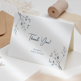 Floral Blue Winter Botanic Danke Karte