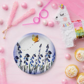 Floral Bluebells Butterfly Pappteller (Party)
