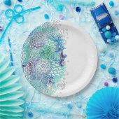 Floral Blues Watercolor Pappteller (Party)