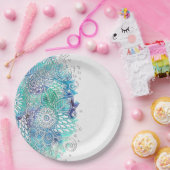 Floral Blues Watercolor Pappteller (Party)