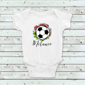 Floral Blume Fußball Fußball Kindermädchen Bodysan Baby Strampler