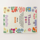 Floral Blume Geburtstag 5. Dankeschön Wildblume Puzzle (Horizontal)