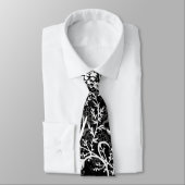 Floral Blume Grayscale Neck Tie Krawatte (Gebunden)
