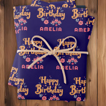 Floral Blume Happy Birthday Handschrift