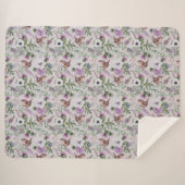 Floral Blume Lupin Thistle Bird Scottish Pattern Sherpadecke (Vorderseite (Horizontal))