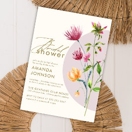Floral Blush Bohemian Elegant Bridal Shower Einladung