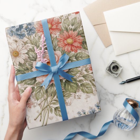 Floral Blush Garden Heirloom Pattern Geschenkpapier (Schenken)