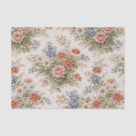 Floral Blush Garden Heirloom Pattern Seidenpapier (Vorderseite)