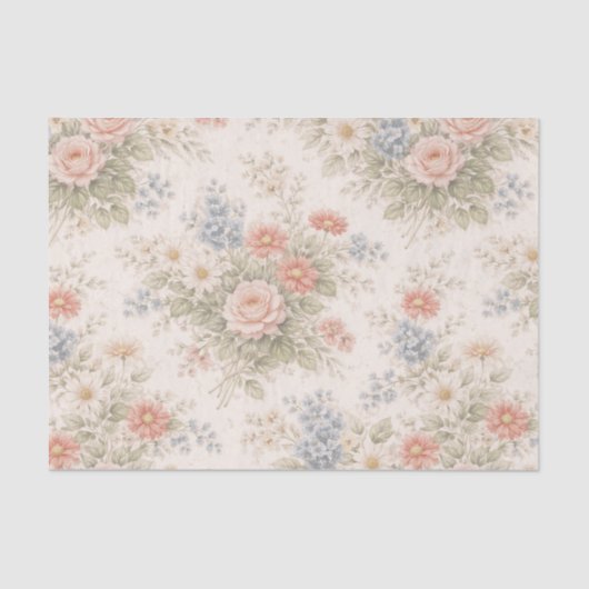 Floral Blush Garden Heirloom Pattern Seidenpapier (Vorderseite)