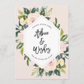 Floral Blush Handgeschriebener Rat & Wünsche Mr &  Hinweiskarte (Rückseite)