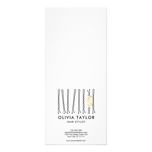 Floral Bobby Buttons Friseur Stylist Friseur Salon Werbekarte (Hinten)