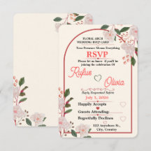 Floral-Bogen-Hochzeits-RSVP-Einladung