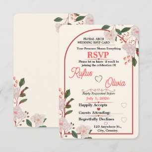 Floral-Bogen-Hochzeits-RSVP-Einladung RSVP Karte