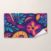 Floral Boho Abstract colorful 4 Badhandtuch Set (Handtuch)