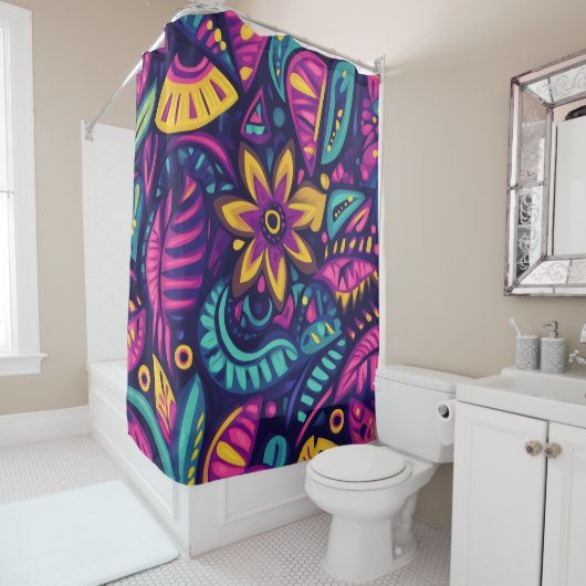 Floral Boho Abstrakt farbig 17 Duschvorhang (Beispiel)