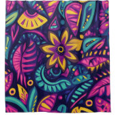 Floral Boho Abstrakt farbig 17 Duschvorhang (Vorderseite)