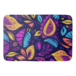 Floral Boho Abstrakt farbig 2 Badematte