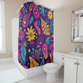Floral Boho Abstrakt farbig 5 Duschvorhang (Beispiel)