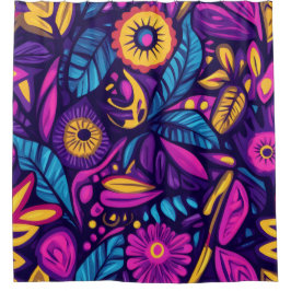 Floral Boho Abstrakt farbig 9 Duschvorhang