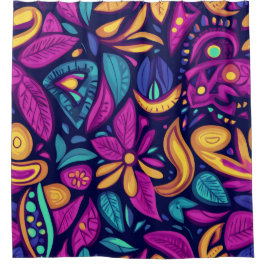 Floral Boho Abstrakt farbig Duschvorhang