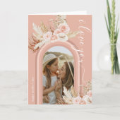 Floral Boho Arch Foto Mütter Tag Karte (Vorderseite)