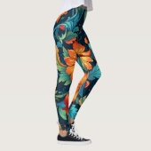 Floral Boho Art Pattern Leggings (Rechts)