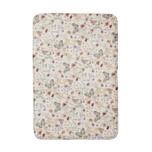 Floral Boho Bath Mat Badematte (Vorderseite Vertikal)