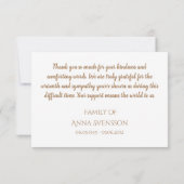 Floral Boho Beerdigung Trauer Dankeschön Karte (Rückseite)