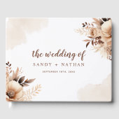 Floral Boho Beige Wedding Gästebuch (Vorderseite)