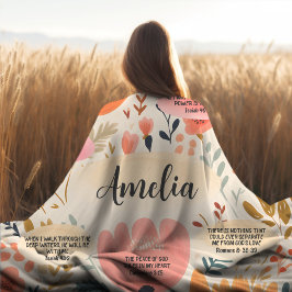 Floral Boho Bibel Verses Affirmation with name Fleecedecke