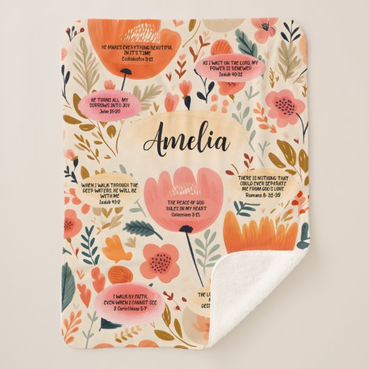 Floral Boho Bibel Verses Affirmation with name Sherpadecke (Vorderseite)