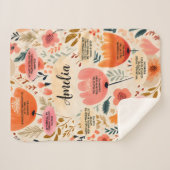 Floral Boho Bibel Verses Affirmation with name Sherpadecke (Vorderseite (Horizontal))