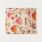 Floral Boho Bibel Verses Affirmation with name Wandteppich (Vorderseite (Horizontal))