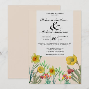 Floral Boho Bouquet Wildblume Einladung
