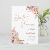 Floral Boho Brautparty Einladung (Stehend Vorderseite)
